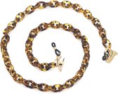 Dielay - Brillenkoord met Sierlijke Schakel - Ketting voor Zonnebril - Lengte 70 cm - Bruin