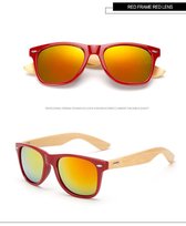 Zonnebril heren - Bamboe Zonnebril - Kleurrijke Zonnebril – Rood Geel