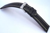 Horlogeband-echt leer-blauw-DILOY elite-22 mm