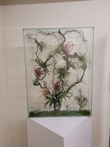 levend planten schilderij- incl. plantenlamp, ophangsysteem en achtergrond folie