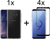 Samsung S9 Hoesje - Samsung Galaxy S9 hoesje transparant siliconen case hoes cover hoesjes - Full Cover - 4x Samsung S9 screenprotector