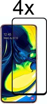 Samsung A80 Screenprotector - Beschermglas Samsung Galaxy A80 Screen Protector Glas - Full cover - 4 stuks