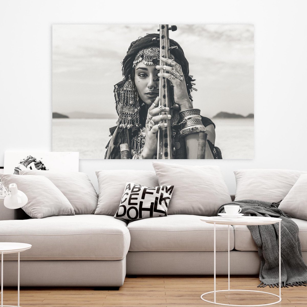 Schilderij Woonkamer - Canvas Schilderij - Boho Woman - 90 x 60 cm - PosterGuru