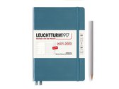 Leuchtturm - Agenda en Notities - 2021-2022 - Weekplanner - 18 maanden - A5 - 14,5 x 21 cm - Hardcover - Blauw-Grijs