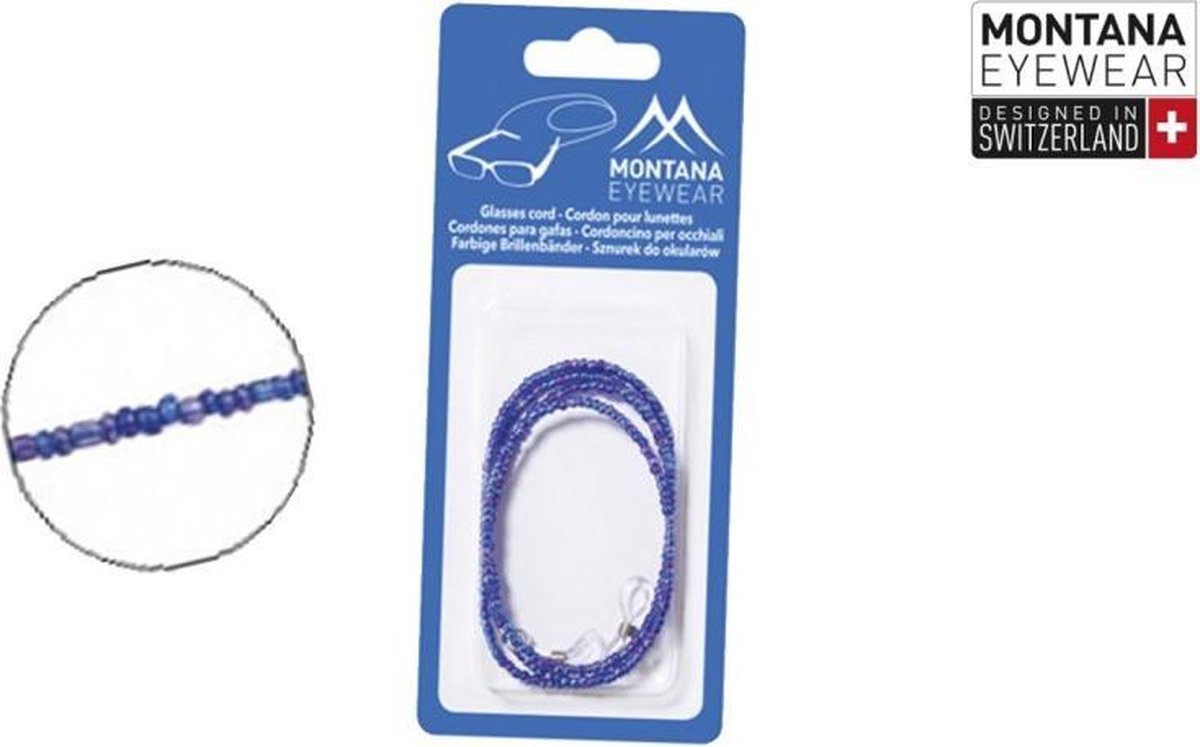 Montana brillenkoord BC9 blauw kraaltjes - one size fits all