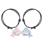 Kasey - Vriendschapsarmbandjes - Vriendschap Cadeau - Vriendschapsarmbandjes Voor 2 - BFF armband voor 2 - Roze/Blauw