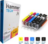 HammerTECH Canon inktcartridge - PGI-550XL / CLI-551XL - set van 5 – kleur en zwart