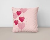 Sierkussen - hartballonnen - Roze - Woon accessoire - 40 x 40 cm