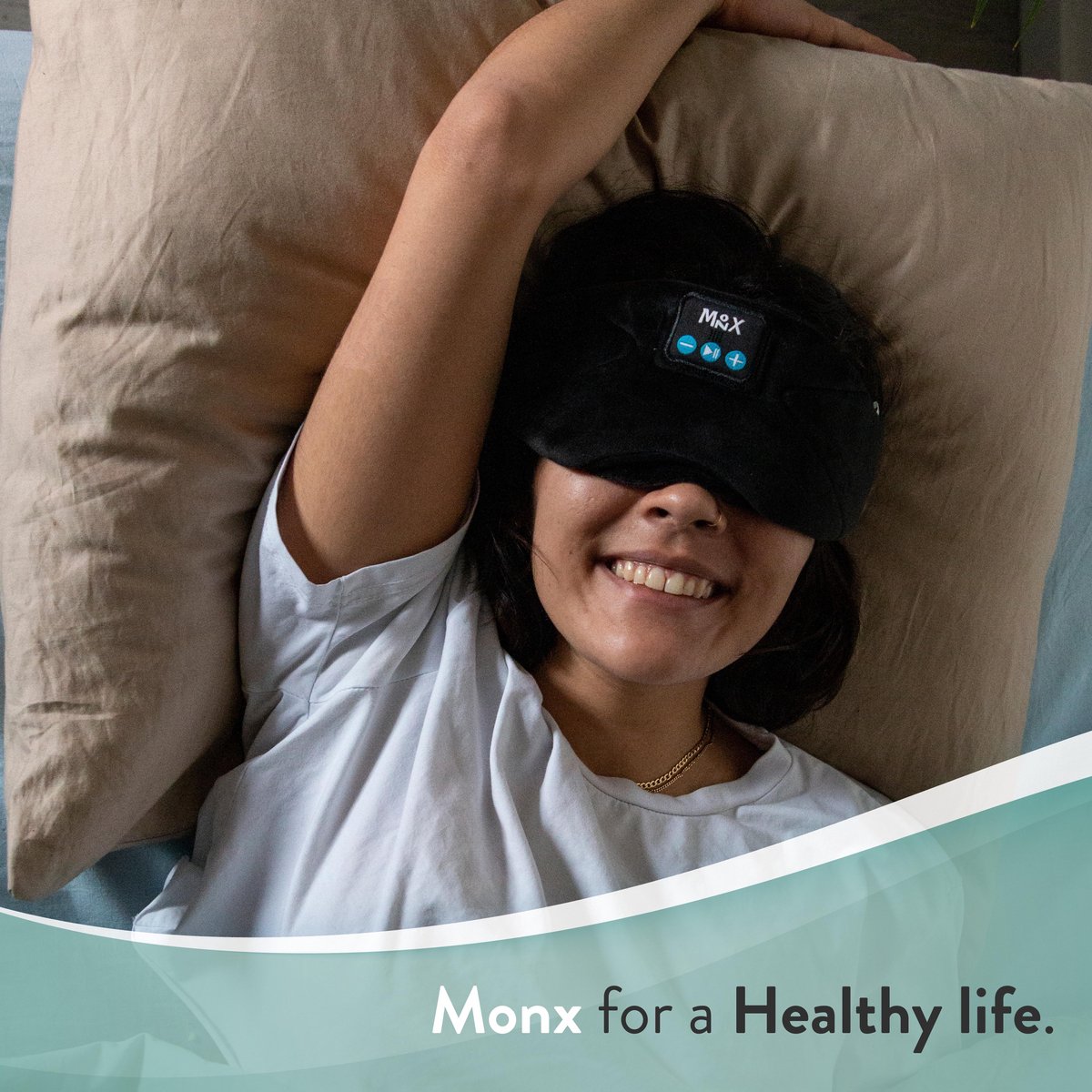 Monx Slaapmasker met bluetooth - Sleeping Headphone - Zwart — afbeelding 7