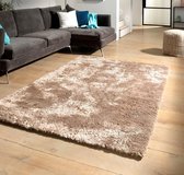 Flycarpets Curacao Shaggy Velours Vloerkleed - 80x150 cm - Taupe - Hoogpolig