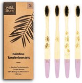 Wild & Stone – Bamboe Tandenborstel Soft – 4 Stuks – Zacht - Volwassenen - Eco – Duurzaam - Roze
