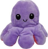 Octopus knuffel - Octopus knuffel mood - Octopus knuffel omkeerbaar - Reversible - Emotieknuffel - Lichtpaars Lichtrood - TikTok