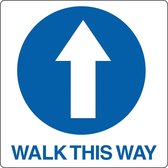 Vloerpictogram “Walk This Way” Wit & Blauw Anti-slip-vloersticker
