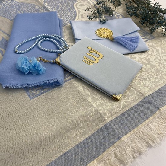 Coffret cadeau Yaseen en velours bleu, ensemble cadeau islamique, tapis de  prière... | bol.com