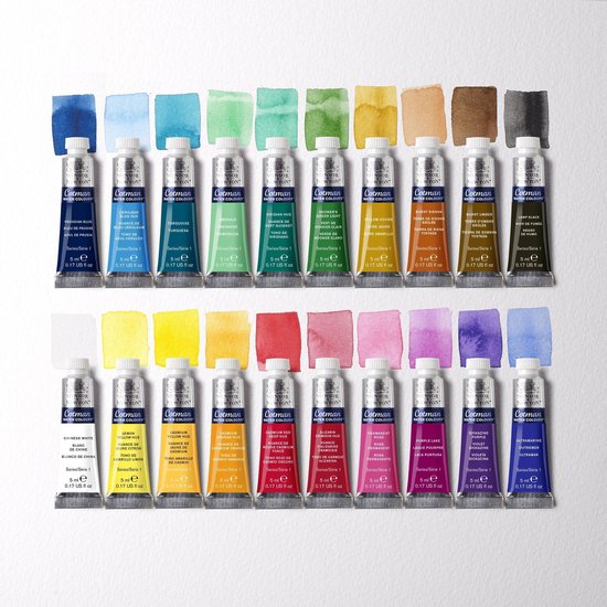 Winsor & Newton Cotman Aquarel Synthetische Borstels - Set Van 5 1 En 5 Ronde 1 Rigger 2 Ventilator 3 Mm Hoek