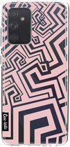 Casetastic Samsung Galaxy A52 (2021) 5G / Galaxy A52 (2021) 4G Hoesje - Softcover Hoesje met Design - Abstract Pink Wave Print