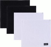 DDDDD Vaatdoek Basic Neutral Black/White (2 + 2 stuks)