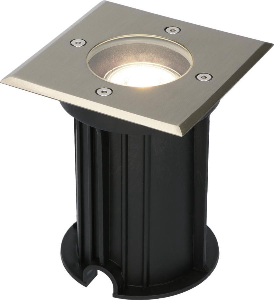HOFTRONIC Ramsay - LED Grondspots voor buiten - Vierkant - RVS - IP67 waterdicht - Verwisselbare GU10 - 5 Watt - 4000K Neutraal wit - Dimbaar - Tuinspots en inbouwspots buiten voor in de grond - 3 jaar garantie