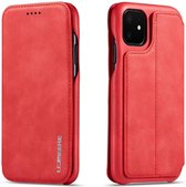 GSMNed – Leren telefoonhoesje rood – hoogwaardig leren bookcase rood - Luxe iPhone 12 Pro Max hoesje – Magneetsluiting voor iPhone 12 Pro Max – rood