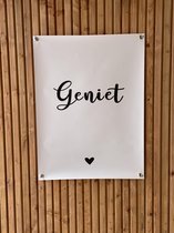 Tuinposter geniet.....