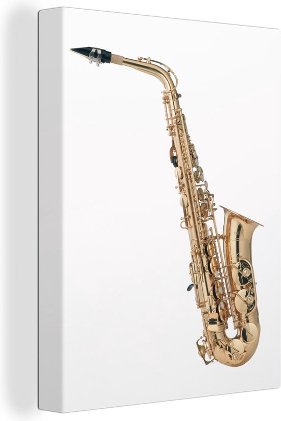 Saxophone devant un fond blanc 30x40 cm - petit - Tirage photo sur toile  (Décoration... | bol.com