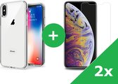 iPhone Xs Max Hoesje | Hoesje Transparant | Inclusief 2 stuks Screenprotector | iPhone Xs Max Hoesje | iPhone Xs Max Screenprotector | Screenprotector iPhone Xs Max | Siliconen Hoesje iPhone 