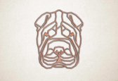 Line Art - Hond - Shar Pei - S - 54x45cm - Multiplex - geometrische wanddecoratie