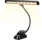 Buxibo Oplaadbaar USB Leeslampje met Klem - Instelbaar Warm/Koud Licht - 3 Temperaturen Licht - Dimbaar - Geschikt voor Boek/E-Reader/Kinder/Kobo/PC/Laptop/Muziek/Slaapkamer - Zwar
