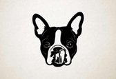 Wanddecoratie - Hond - Boston Terrier 4 - XS - 27x25cm - Zwart - muurdecoratie - Line Art