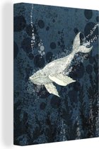 Une illustration d'une baleine sous-marine sur toile 30x40 cm - petit - Tirage photo sur toile (Décoration murale salon / chambre)