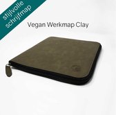 Greenstory - Werkmap - extra vakjes en ruimte - A5 - Vegan Clay - met ritssluiting