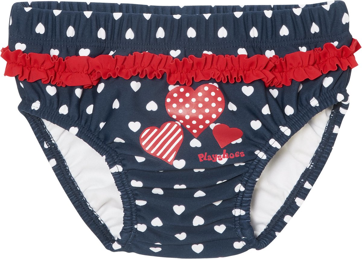 Playshoes - herbruikbare zwemluier voor meisjes - blauw met hartjes maat 62/68