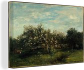 Canvas Schilderij Apple Blossoms - Schilderij van Charles-François Daubigny - 120x90 cm - Wanddecoratie