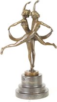 Bronzen beeld - dansende zussen - danseressen - 35,8cm hoog