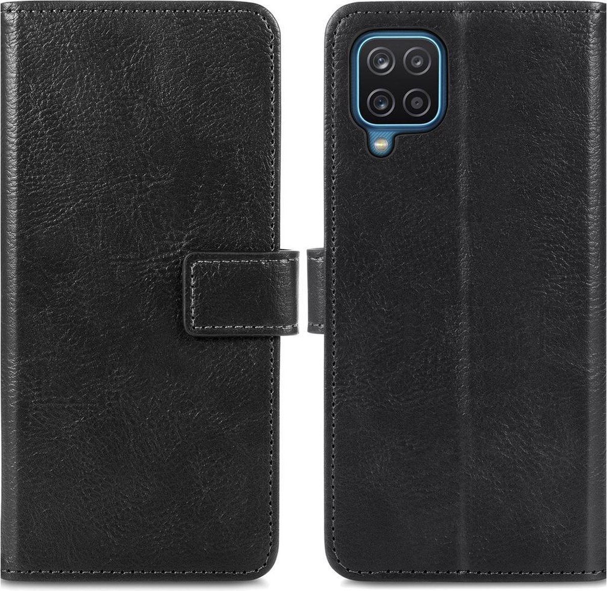 iMoshion Hoesje Geschikt voor Samsung Galaxy A12 Hoesje Met Pasjeshouder - iMoshion Luxe Bookcase - Zwart - iMoshion