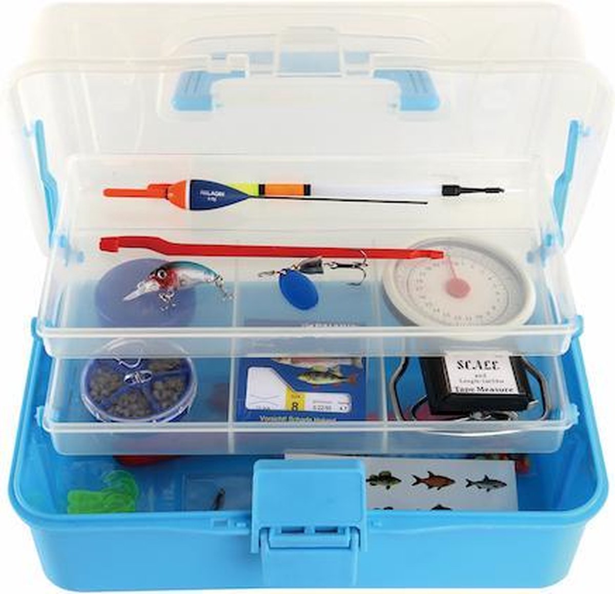 Yosoo Viskoffer zonder handvat, visbox, opbergdoos, visaccessoires, 26 vakken, ca. 12 cm x 9