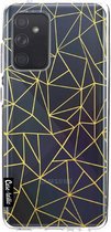 Casetastic Samsung Galaxy A52 (2021) 5G / Galaxy A52 (2021) 4G Hoesje - Softcover Hoesje met Design - Abstraction Outline Gold Transparent Print