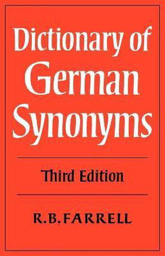 Dictionary of German Synonyms - cover