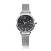 Blanche Silver / Black Horloge | Zilverkleurig - Zwart | Ø 30 mm