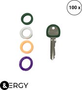 Sleutelhoesjes silicone voor sleutelring (100 stuks) | Sleutellabels | Diverse kleuren | Splitringen | Metalen ring hobby
