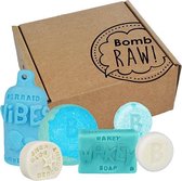 Bomb Cosmetics Raw Starter Pack, Shower Gel, Deodorant, Solid Shampoo, Solid Conditioner, Watercolours, Bruisbal