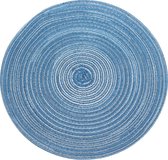 Krumble Placemat rond / Placemats / Onderlegger / Onderzetter - Diameter 36 cm - Blauw