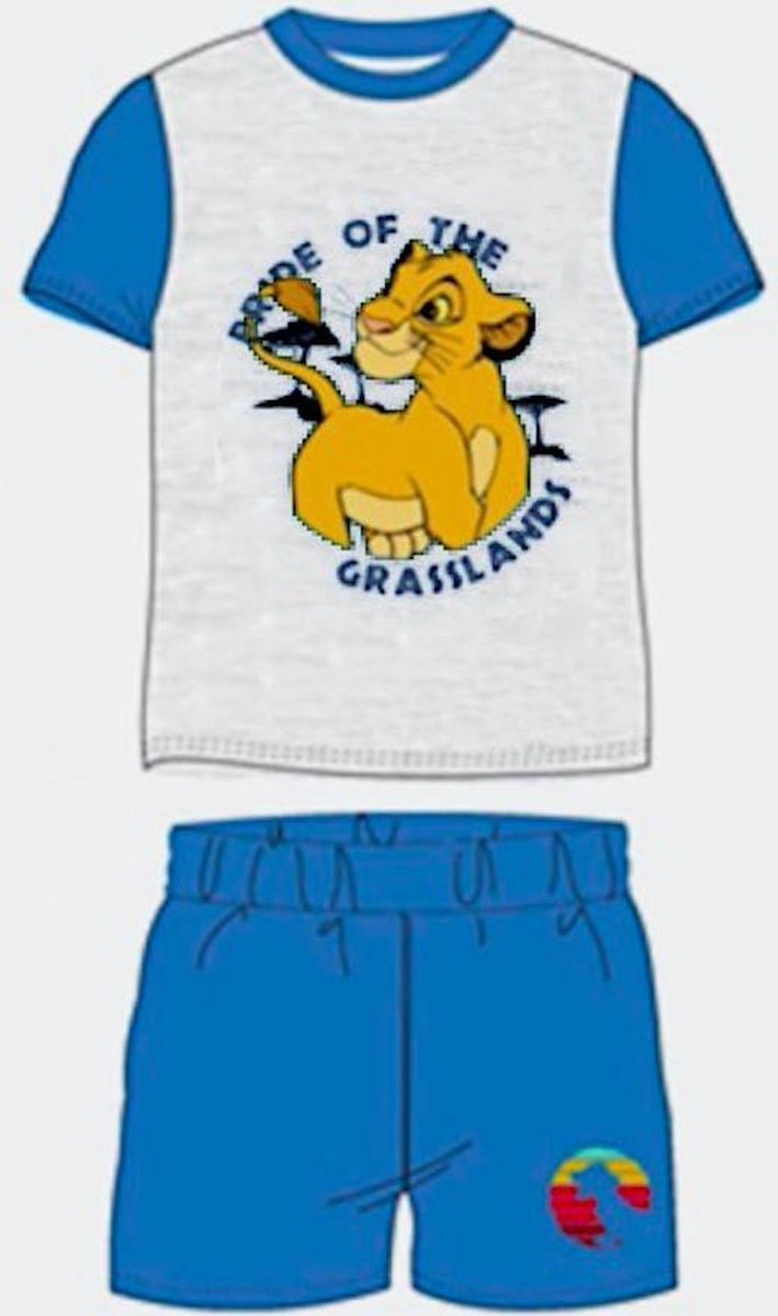 Disney Lion King pyjama - grijs - blauw - Maat 128 / 8 jaar