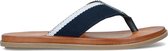 Manfield - Heren - Blauwe canvas slippers - Maat 45
