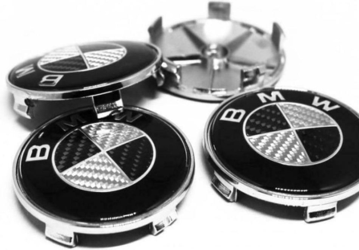 SkinoEu 4 x 68 mm stickers stickers voor wieldoppen naafdoppen naafdop wielsticker Black Edition A 2968