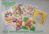 6x2 Wenskaarten voor Jonge Feestjes