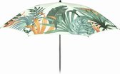 Ambiance Strandparasol - Diam. 180cm x Hoogte 215cm - Lichtgroen met blaadjes