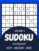 Sudoku 200 Puzzles Easy Medium Hard Volume 2: Sudoku For Adults - Answer Key Included
