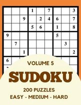 Sudoku 200 Puzzles Easy Medium Hard Volume 5: Sudoku For Adults - Answer Key Included