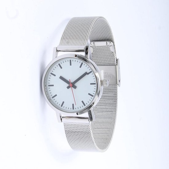 Brigada - dames horloge - zilver kleurige horlogeband - stalen horlogeband - Milanese horlogeband - quartz uurwerk